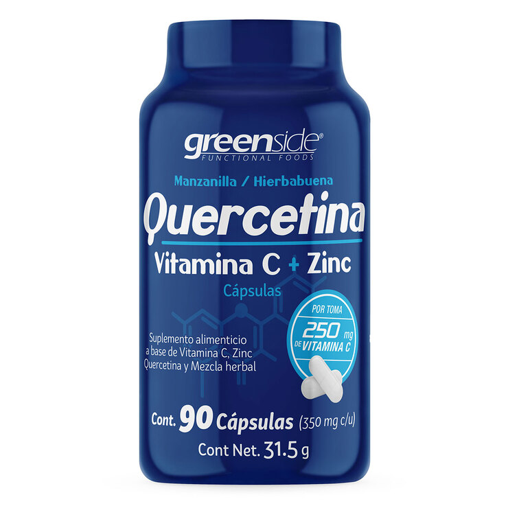 GreenSide Quercetina Vitamina C + Zinc 90 Cápsulas — Imagen 1 de 3