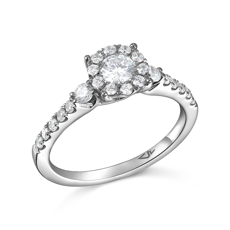 Anillo de Boda, 0.91ctw Diamantes, Oro Blanco 14kt — Imagen 2 de 4