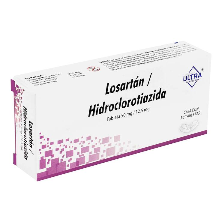 Losartán / Hidroclorotiazida 50mg /12.5mg 30 Tabletas — Imagen 1 de 2