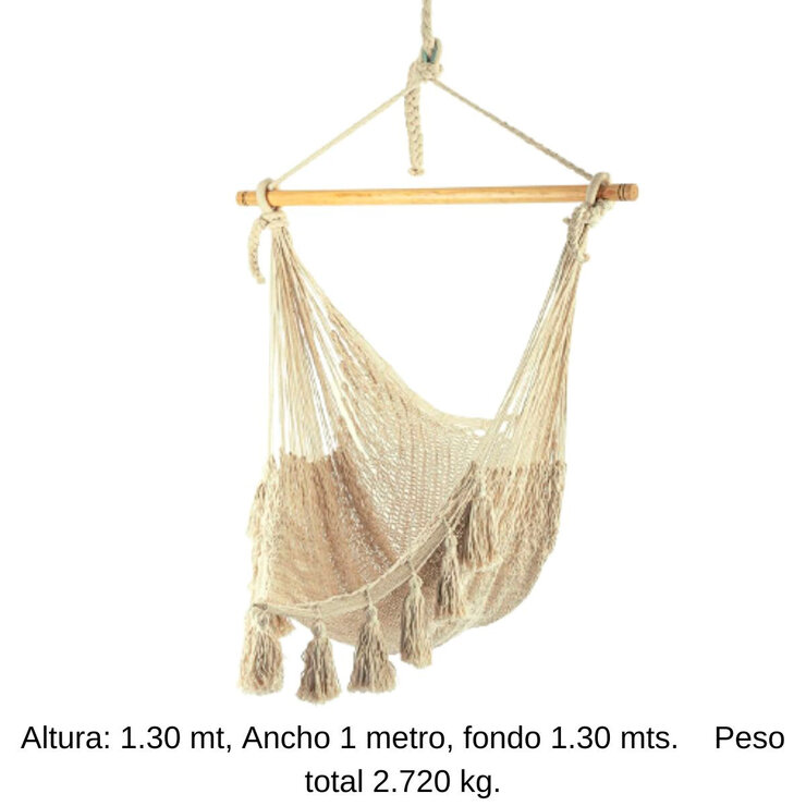 Arte Mayab, Hamaca Estilo Columpio Tejido, de Algodón, para una Persona — Imagen 3 de 4