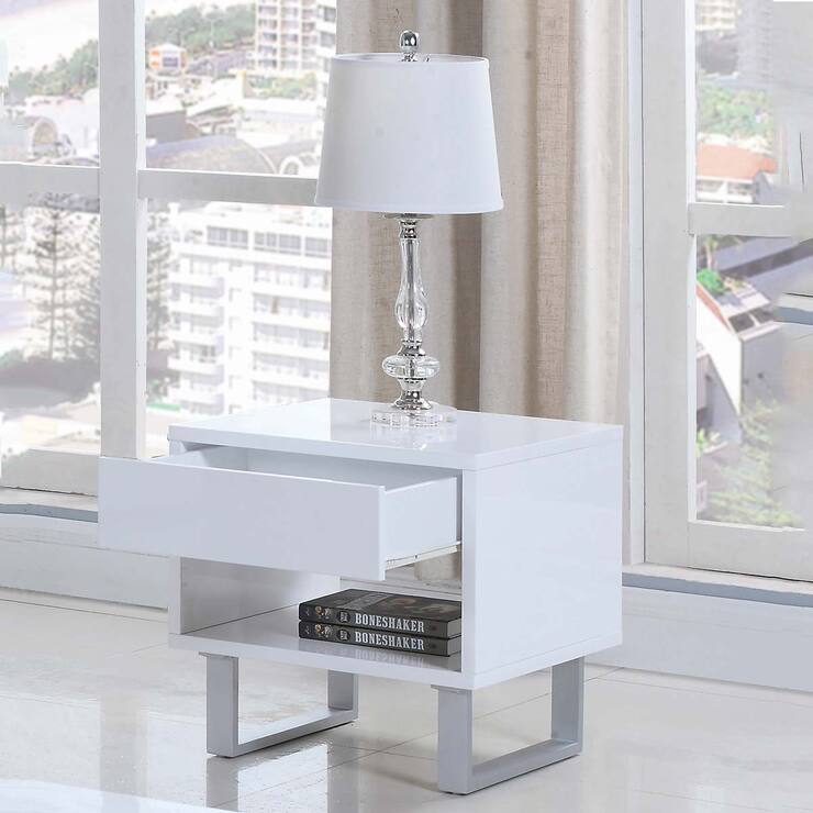 Coaster, Zelanda, mesa lateral color blanco — Imagen 1 de 4