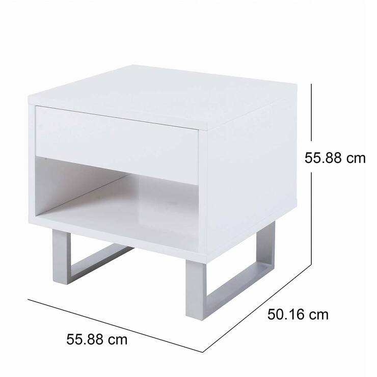 Coaster, Zelanda, mesa lateral color blanco — Imagen 3 de 4