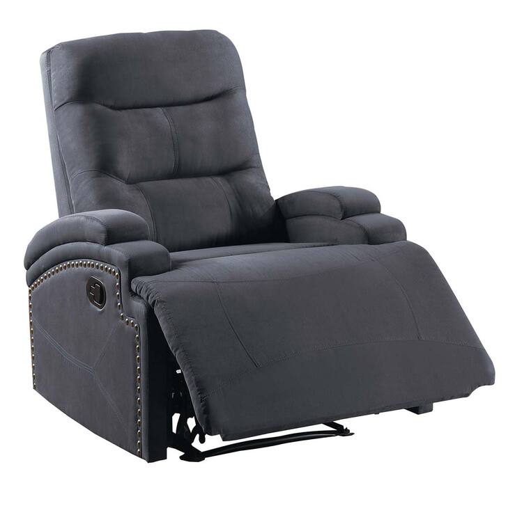 Poundex, Jordania, Reclinable de tela color gris  — Imagen 1 de 2