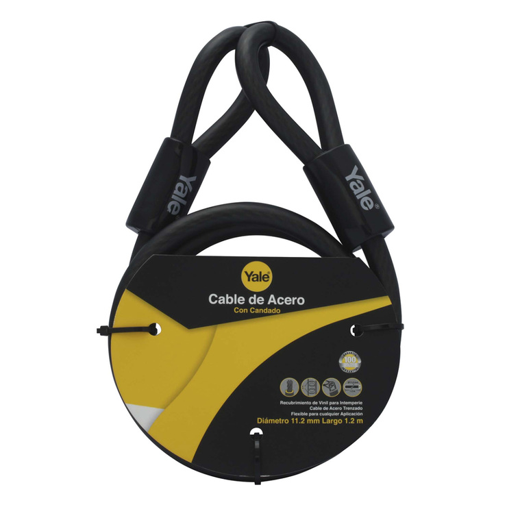 Yale, Cable de Acero con Candado 11.2x1200 mm — Imagen 3 de 3