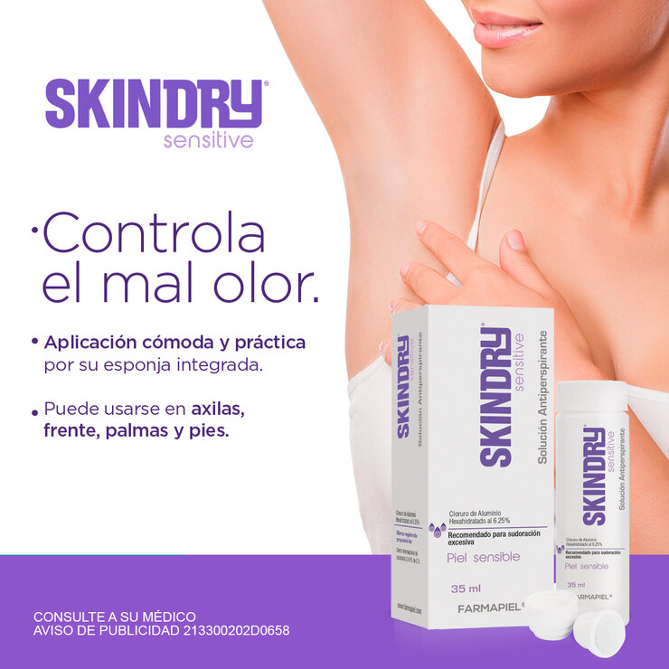 SkinDRY Sensitive Solución Antiperspirante para piel sensible 35 ml — Imagen 2 de 4