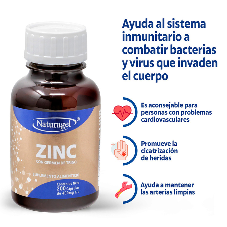 Naturagel Zinc con Germen de Trigo 200 Cápsulas — Imagen 4 de 4