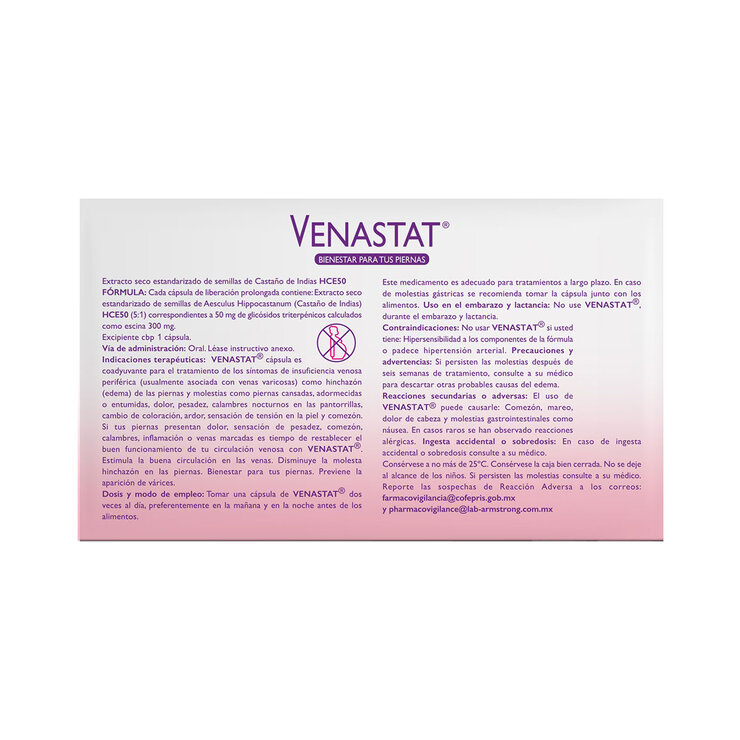 Venastat 265 mg Oral 60 Cápsulas Liberación Prolongada — Imagen 2 de 2
