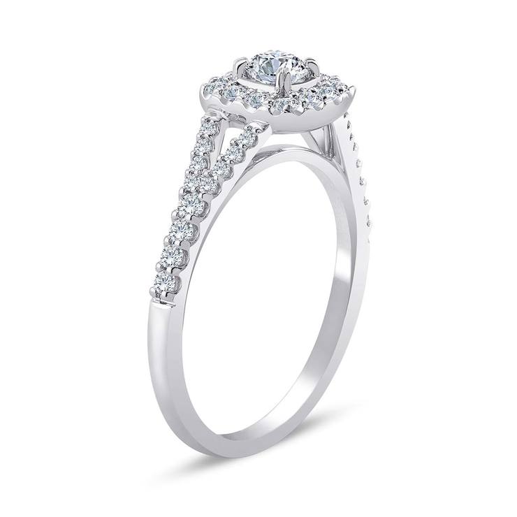 Anillo, 0.60ctw Diamantes, Oro Blanco 14kt — Imagen 3 de 4