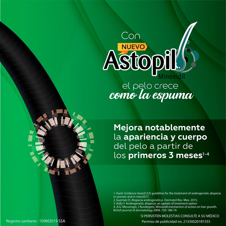 Astopil Minoxidil 5% Espuma 60ml Paquete de 3 Tubos — Imagen 3 de 4