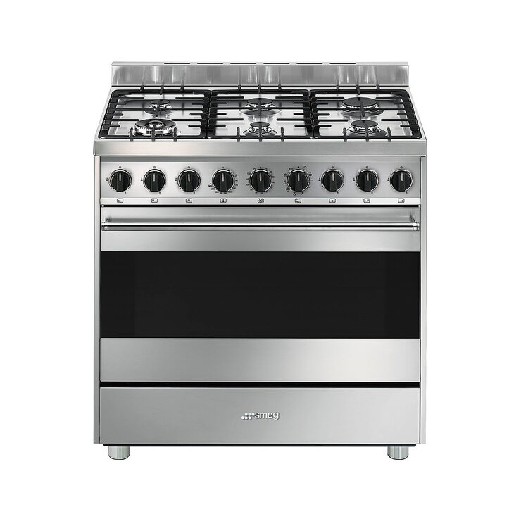 Estufa de piso 90cm con 6 quemadores Smeg — Imagen 1 de 3