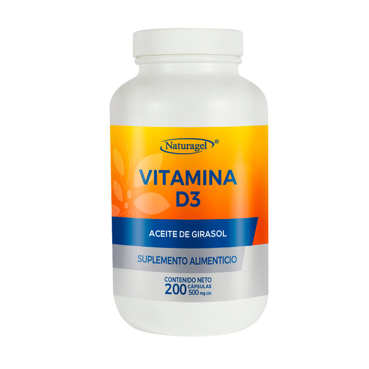 Vitamina D3 con Aceite de Girasol 200 Cápsulas — Imagen 1 de 4