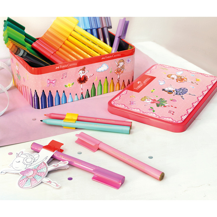 Faber-Castell plumones connector pen con caja metálica de ballerina — Imagen 1 de 3