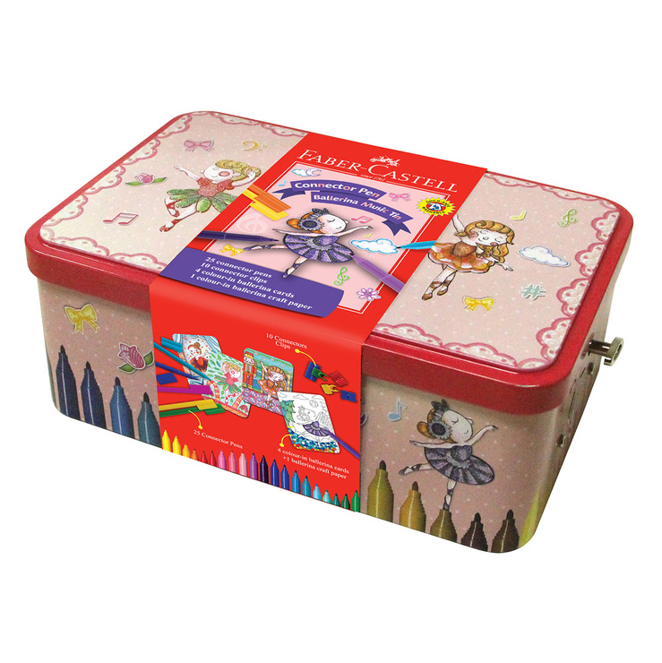 Faber-Castell plumones connector pen con caja metálica de ballerina — Imagen 3 de 3