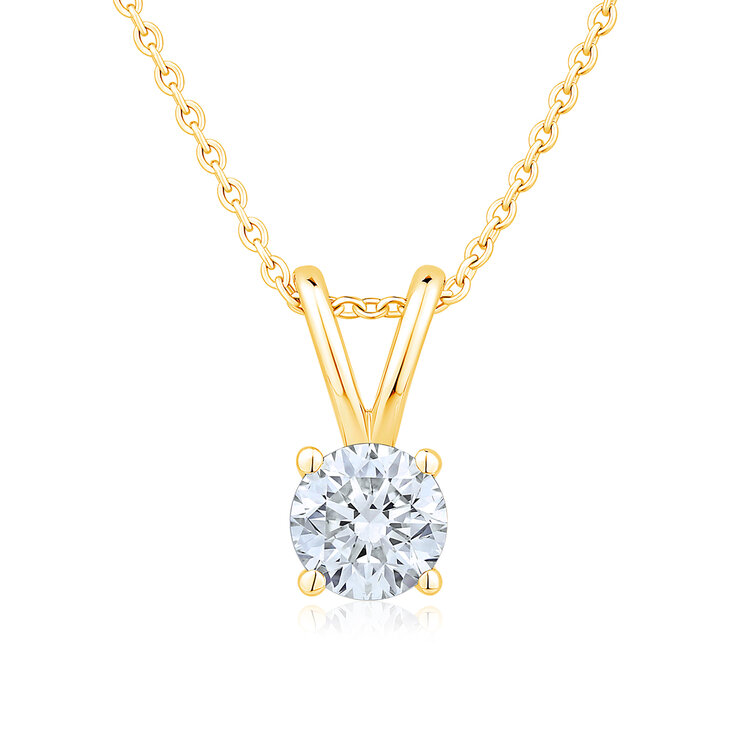 Dije de Diamante Solitario 0.50ctw, Oro Amarillo de 14k — Imagen 1 de 4