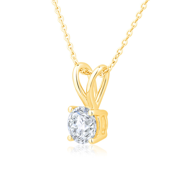 Dije de Diamante Solitario 0.50ctw, Oro Amarillo de 14k — Imagen 2 de 4