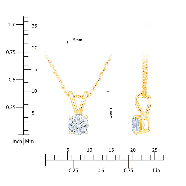 Dije de Diamante Solitario 0.50ctw, Oro Amarillo de 14k — Imagen 4 de 4