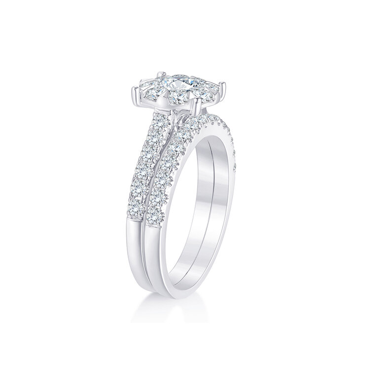 Anillos, 1.40ctw Diamantes, Oro Blanco de 14Kt — Imagen 2 de 4