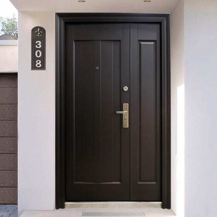 International Door Supply, Puerta de Seguridad Sofia con Fijo Izquierda Chocolate — Imagen 4 de 4