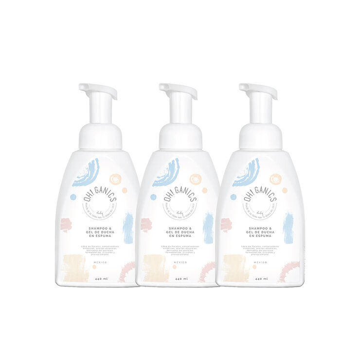 Oh!Ganics Shampoo 2 en 1 con 3 pzas de 440 ml — Imagen 1 de 3