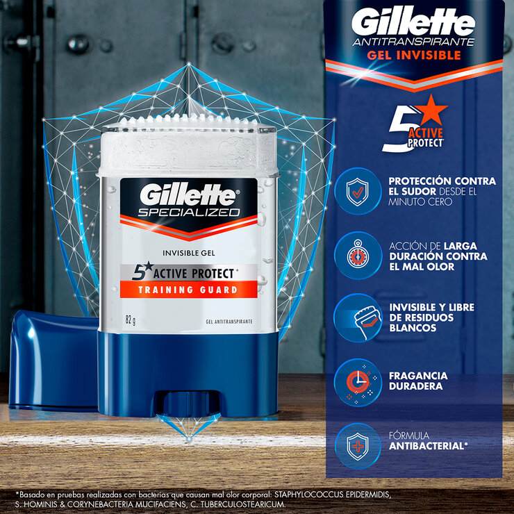 Gillette Antitranspirante Gel Invisible Specialized 5 pzas de 82 gr — Imagen 2 de 4