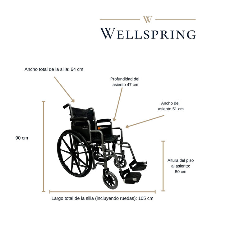 Wellspring Silla de Ruedas Plegable SF — Imagen 3 de 4