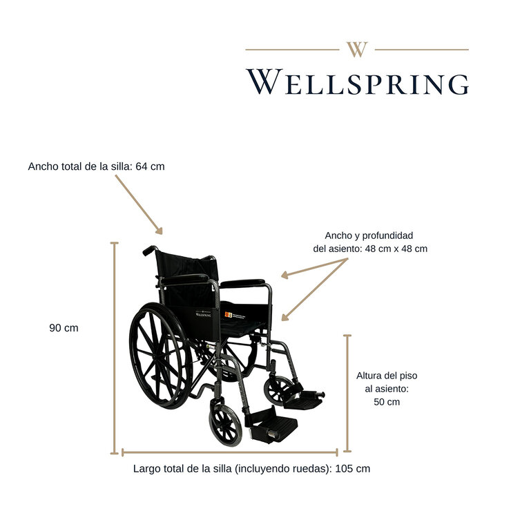 Wellspring Silla De Ruedas Plegable — Imagen 3 de 4