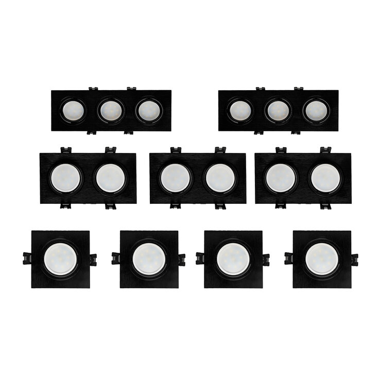 Alfelec, Set de 9 Luminarias Dirigibles Negras — Imagen 1 de 4