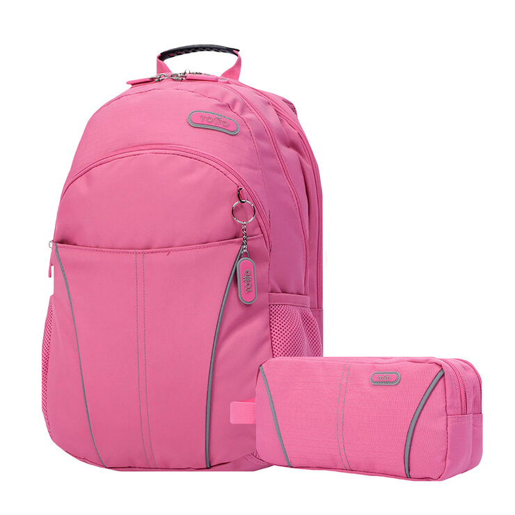Mochila Cambri con estuche multiuso Zurich Rosa Totto — Imagen 2 de 4