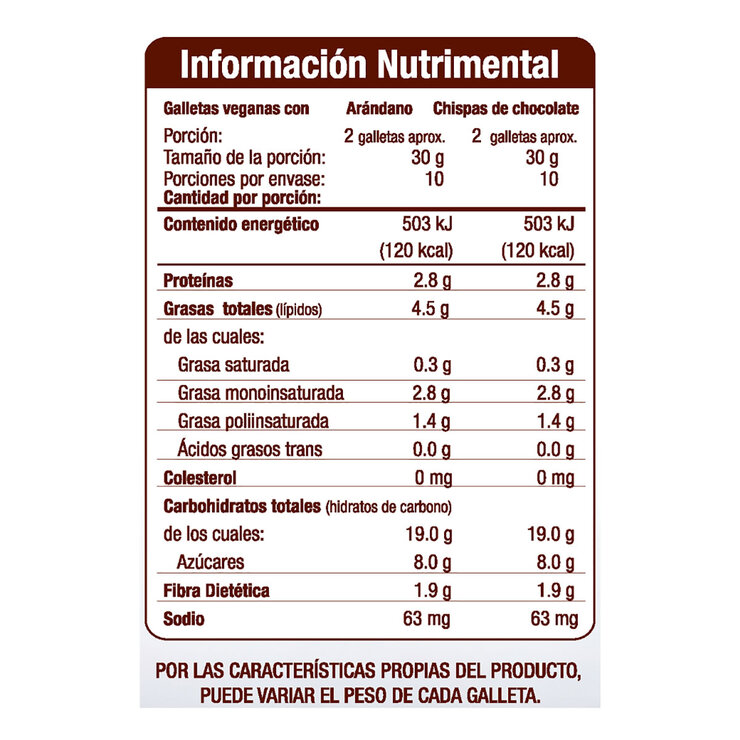 Taifelds Galletas Veganas con Arándanos y Chispas sabor Chocolate 600 g — Imagen 2 de 3