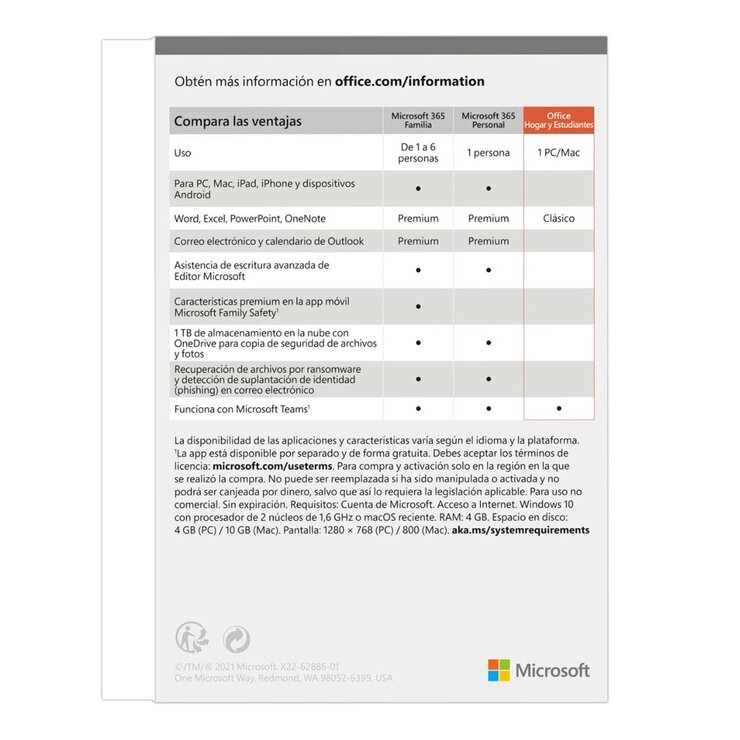 Microsoft® Office Hogar y Estudiantes 2021 — Imagen 2 de 3