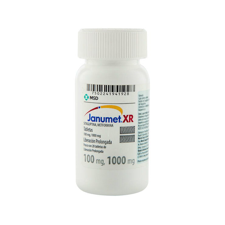 Janumet XR 100/1000 mg 28 Tabletas — Imagen 1 de 3