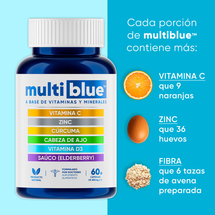 Multi blue Multivitamínico 2 de 60 cápsulas  — Imagen 3 de 4