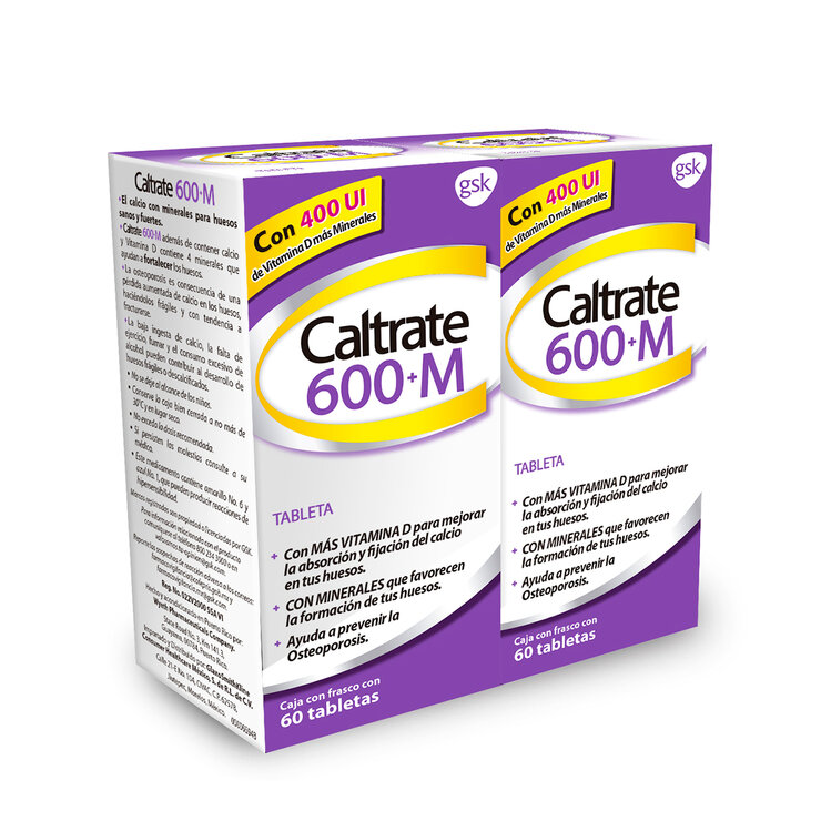 Caltrate  600+M  2 de 60 Tabletas