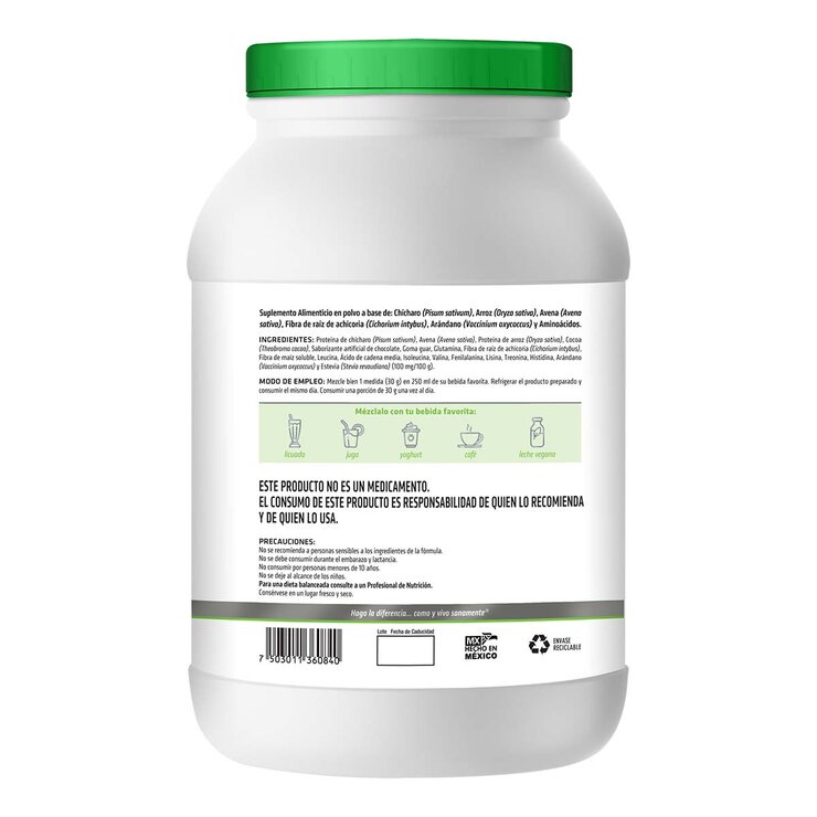 Vegan Protein Proteína Vegana Sabor Chocolate 1.2 kg — Imagen 3 de 3
