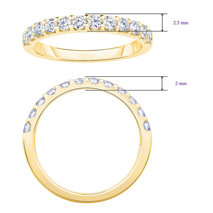 Anillo, 0.50ctw Diamantes, Oro Amarillo de 14K — Imagen 2 de 4