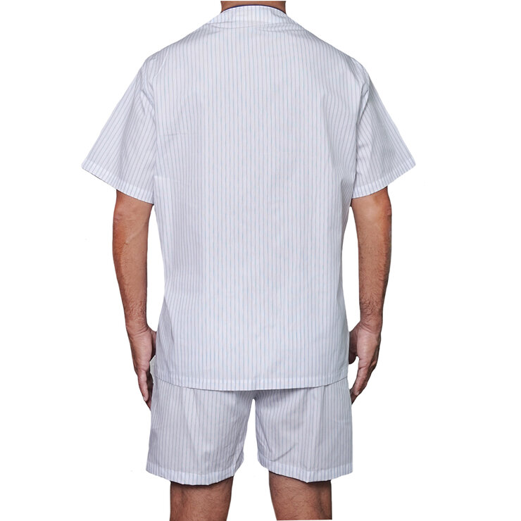 Emporio Colombo, Pijama para Caballero, Camisa y Short, Rayas Color Cielo, Varias Tallas — Imagen 2 de 3