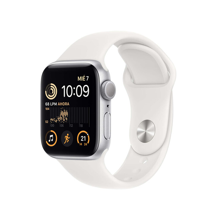 Apple Watch SE (GPS) Caja de Aluminio Plata 40mm con correa deportiva color blanco  — Imagen 1 de 4