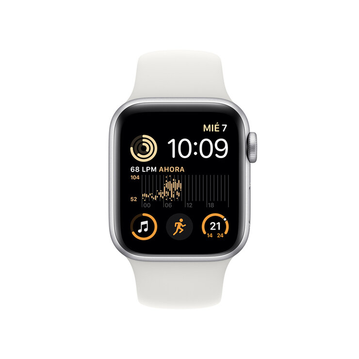 Apple Watch SE (GPS) Caja de Aluminio Plata 40mm con correa deportiva color blanco  — Imagen 4 de 4