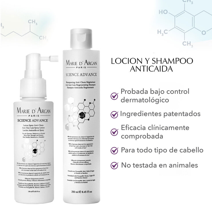 Marie D' Argan, Kit Anticaída Shampoo y Loción en Spray — Imagen 2 de 4