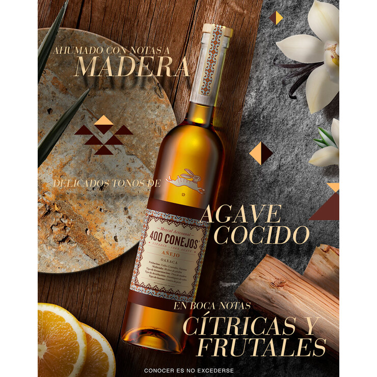 Mezcal 400 Conejos Añejo 750ml — Imagen 2 de 3