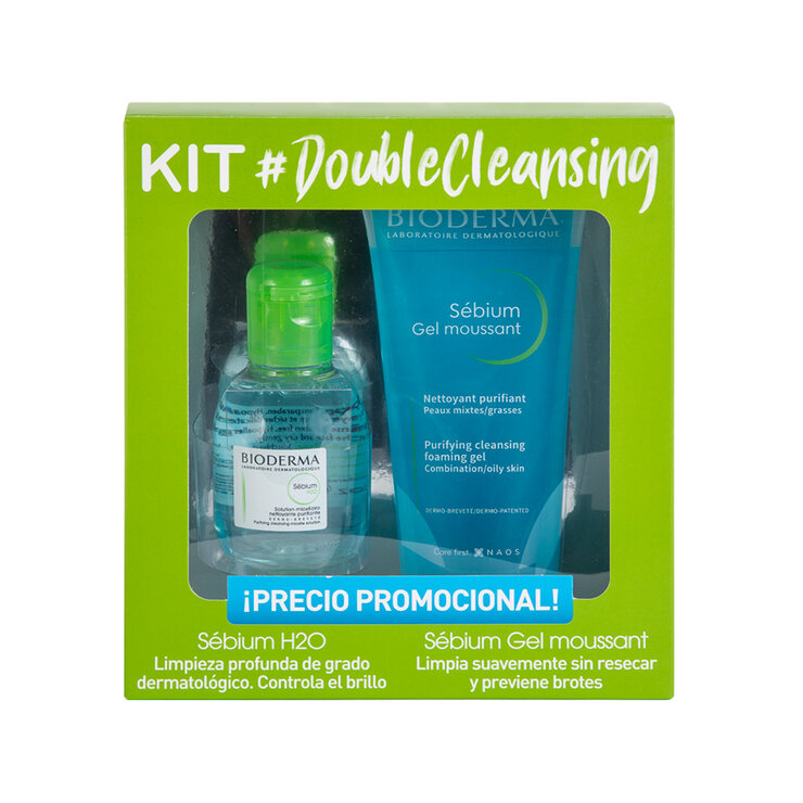 Kit Doble Limpieza, Sébium Gel Moussant 200 ml + Sébium H2O 100 ml — Imagen 1 de 4