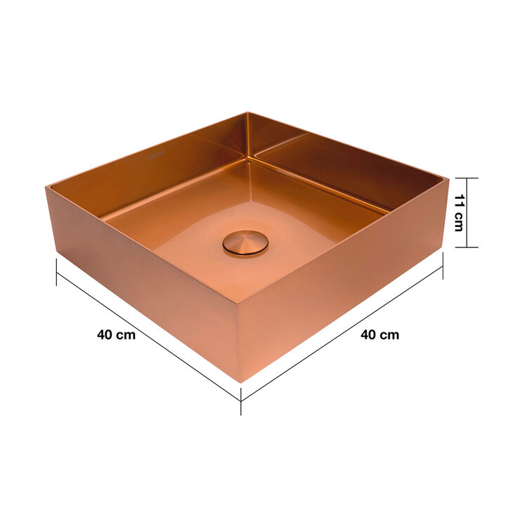 Rubinett, Ovalin de Baño Cuadrado - Cobre — Imagen 4 de 4