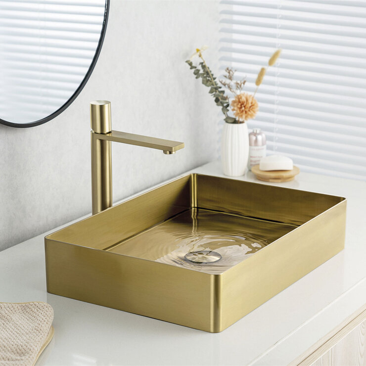 Rubinett, Ovalin de Baño Rectangular - Dorado — Imagen 1 de 4