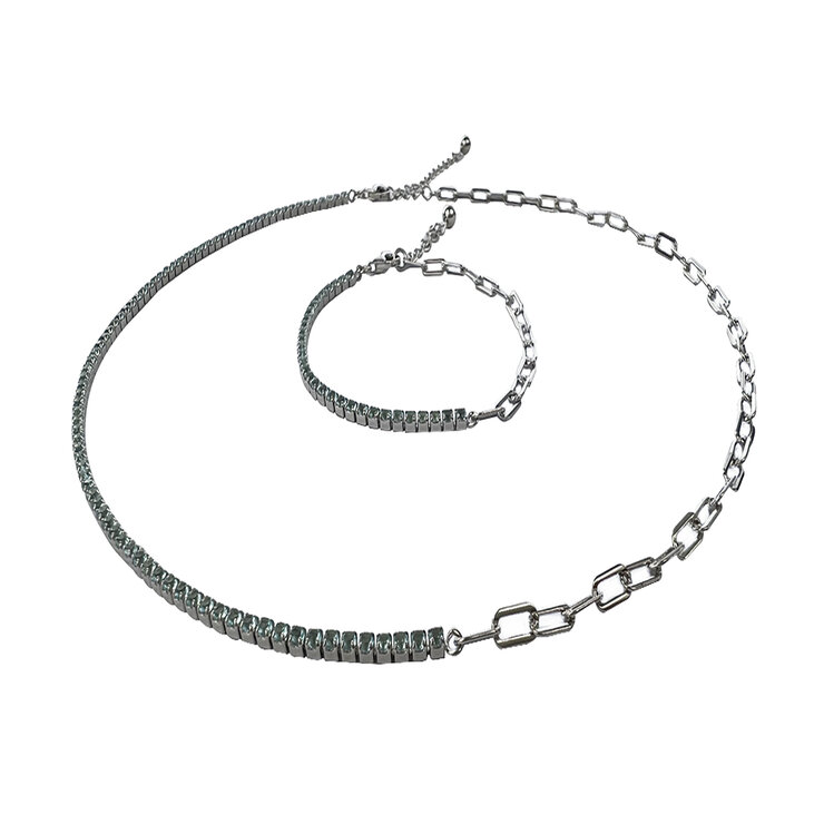 Avonza, Collar y  Pulsera de Plata,  con Cristales Color Azul — Imagen 1 de 2