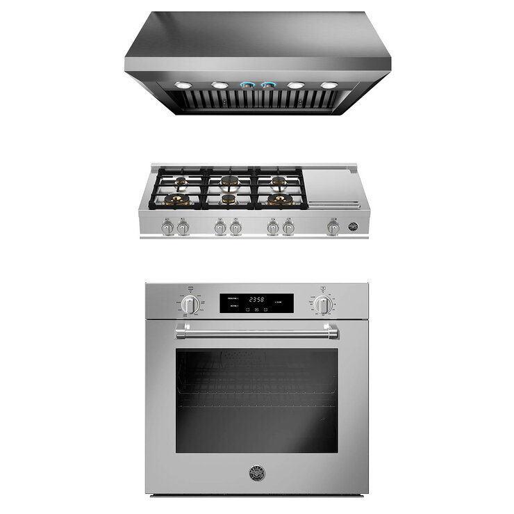 Combo Horno eléctrico 76cm Bertazzoni + Parrilla 121cm Bertazzoni y Campana 121cm Calabria  — Imagen 1 de 4