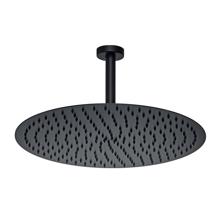 Rubinett, Regadera Redonda Jumbo tipo Lluvia - Negro Mate — Imagen 2 de 4