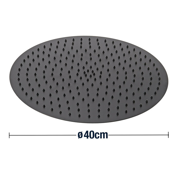 Rubinett, Regadera Redonda Jumbo tipo Lluvia - Negro Mate — Imagen 3 de 4