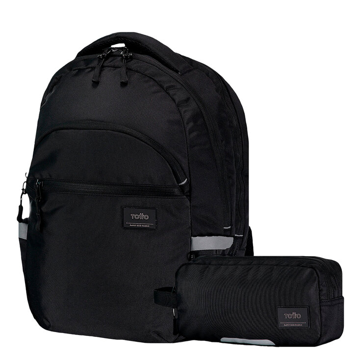 Mochila Indo con estuche Marañon Negro Totto — Imagen 4 de 4