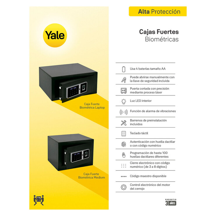 Yale, Caja Fuerte Biométrica Laptop — Imagen 3 de 4