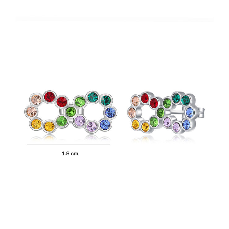 Mayfer, Juego de Collar y Aretes con Diseño de Infinito , Plata .925 — Imagen 2 de 4